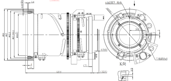 FWD-0326-0R 25-75mm EFL LWIR Lente de zoom motorizado con longitud de onda de 8-12 μm y enfoque eléctrico
