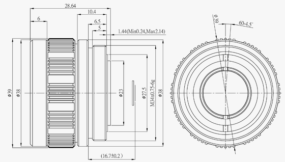 FWD-19-02 19mm F1.0 LWIR Lente de zoom motorizado con longitud de onda de 8-12 μm y temperatura de funcionamiento de -40 °C a +80 °C para sensor de 384 × 288 @ 12 μm