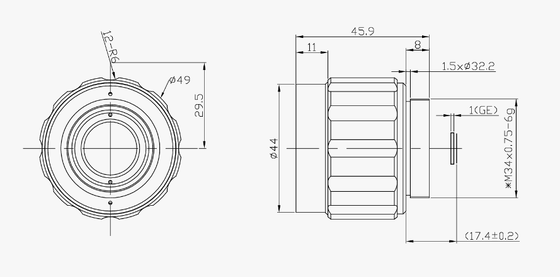 FWD-35 35mm EFL LWIR Lente de zoom motorizado con longitud de onda de 8-12μm y diseño atermalizado